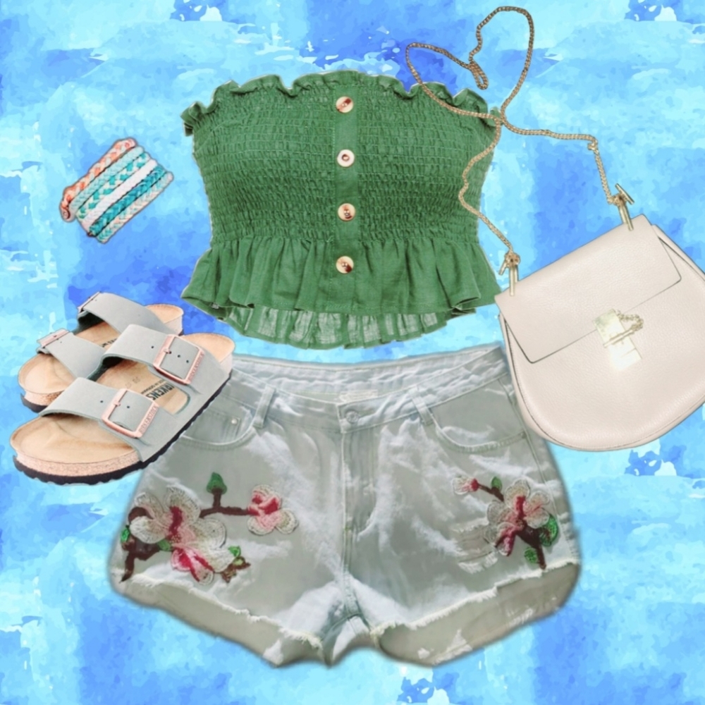 Floral Jean Shorts